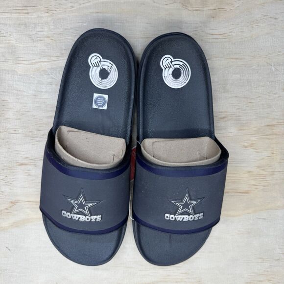 NEW sz 13 Dallas Cowboys Nike Offcourt Slide Sandals Black Blue - Picture 3 of 5